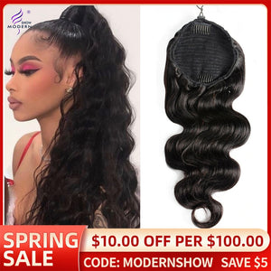 (Miss Ashley)  Brazilian Body Wave Drawstring Ponytail