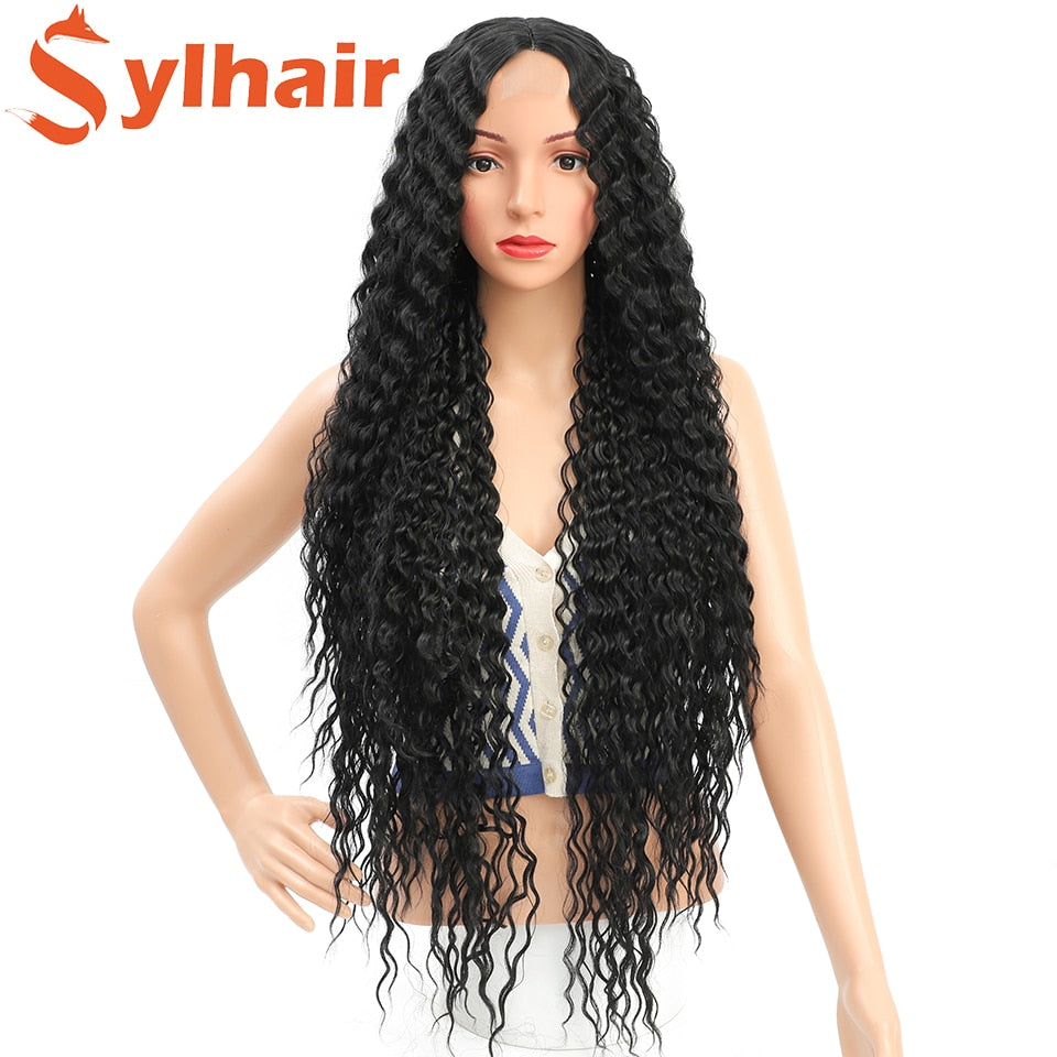 MEET " KAY" 34'' Kinky Curly Lace Front Wig Synthetic