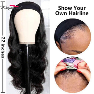 Mid length body wave headband wig