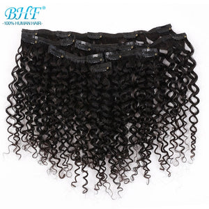 Open image in slideshow, Brazilian Kinky Curly Clip In Human Hair Extension 7 set pieces
